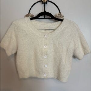 L.A. HEARTS White short-sleeve cropped sweater